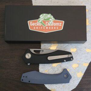WMK Exclusive Gecko Customz Knifeworks Sikorae Lite Folding Knife Black Micarta Handle Magnacut Blade knife for sale