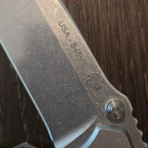 Spartan Harsey Folder - Stone Washed USA in S45VN and Titanium knife for sale