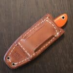 Bark River PSK in Elmax and Blaze Orange g10 with Leather sheath knife for sale