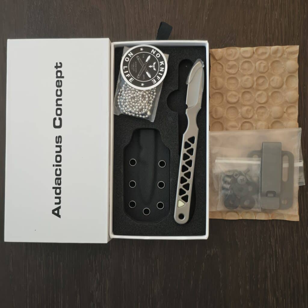 Audacious Concept Backcountry Scalpel Gen. 3 CPM-20CV Stonewashed with glow and kydex sheath with belt clip knife for sale