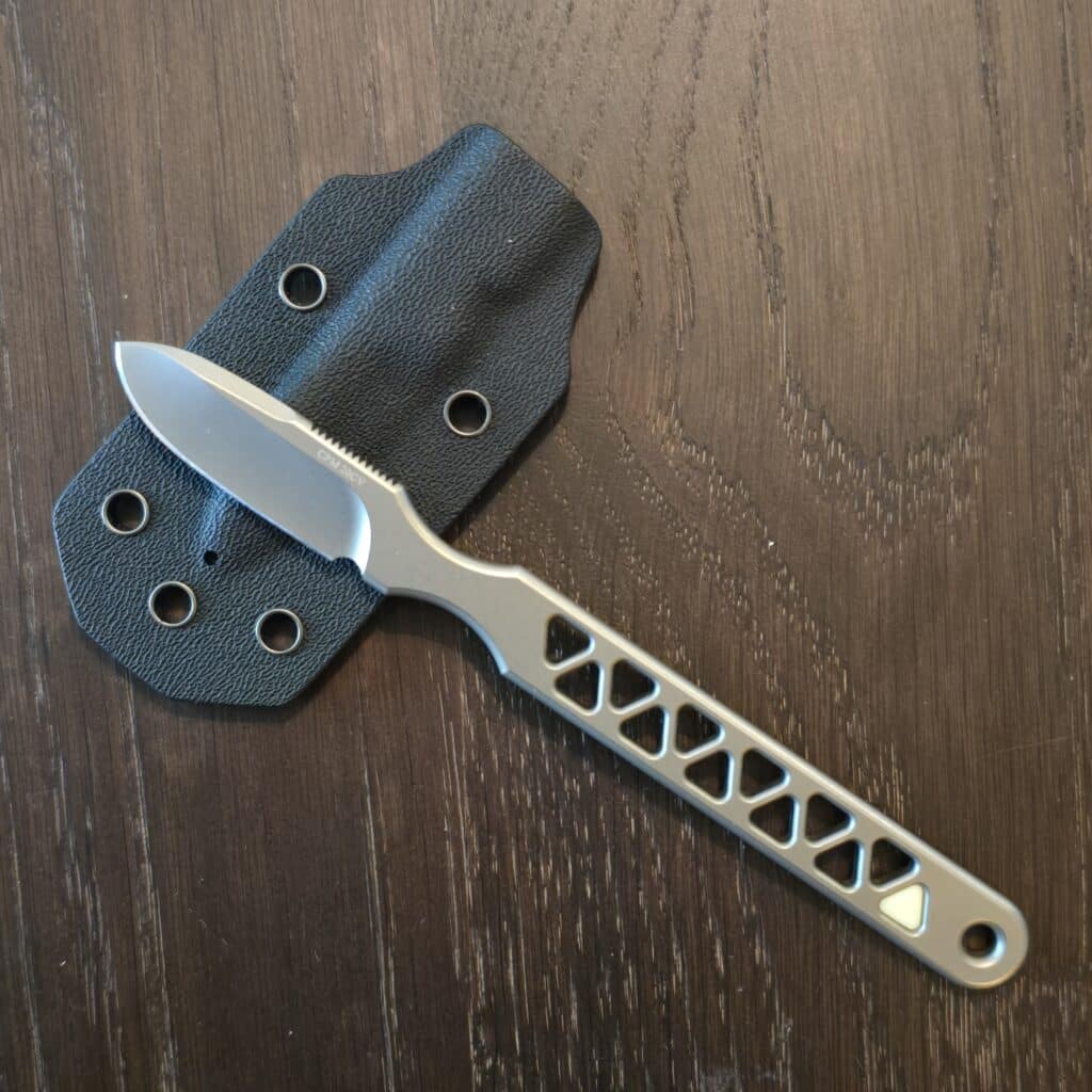 Audacious Concept Backcountry Scalpel Gen. 3 CPM-20CV Stonewashed with glow and kydex sheath with belt clip knife for sale