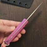 Waxed Wing Handmade Knives Chitin - Nitro V - pink honeycomb g10 - kydex sheath - glow Insurgent bead by Combat Beads / Griffin Co knife for sale