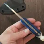 Terra Knives Trekker (drop point) - magnacut - blue/black g10 - kydex knife for sale