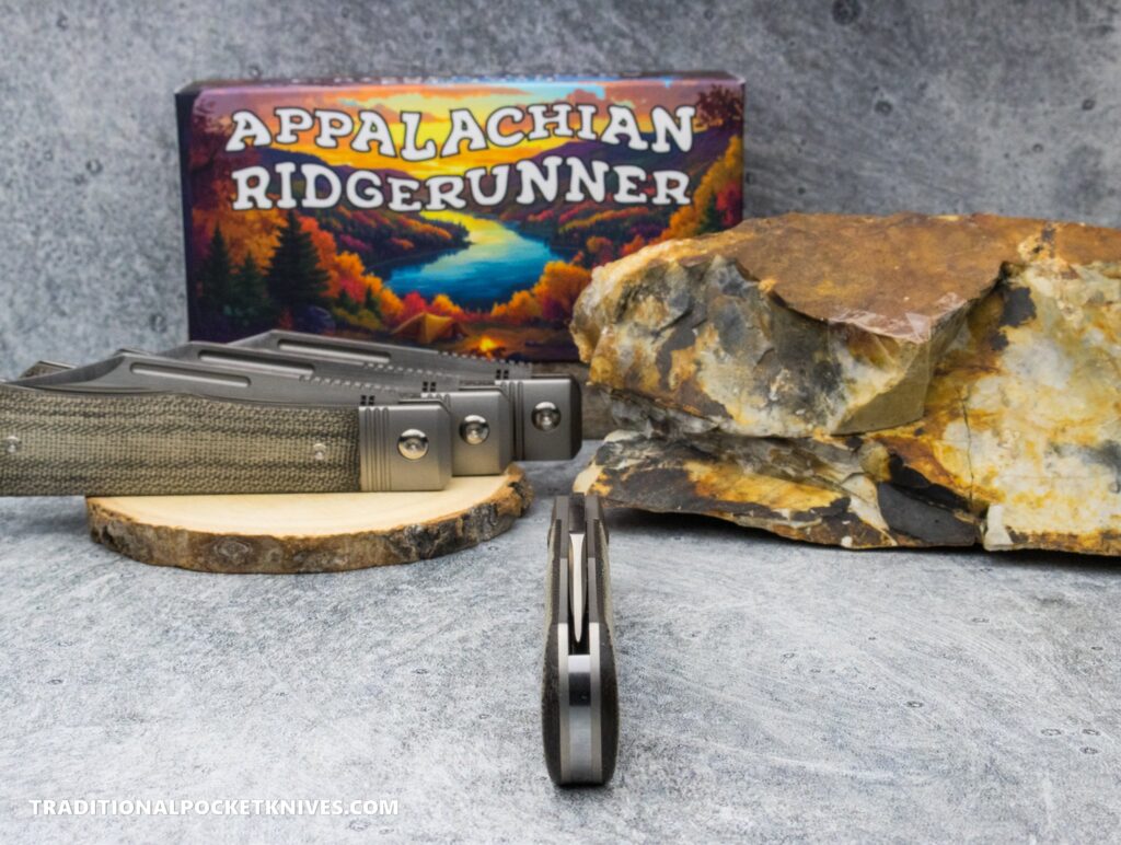 C. Risner Appalachian Ridgerunner: Green Canvas Micarta - Clip Point S90V – gallery image 2