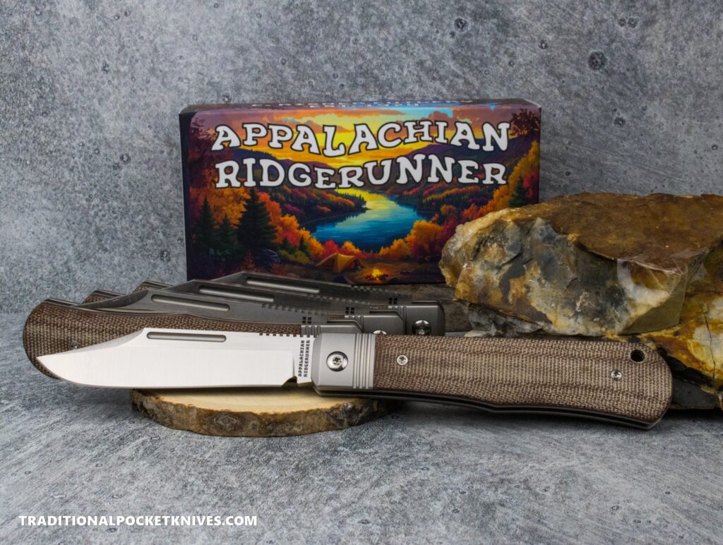 C. Risner Appalachian Ridgerunner: Natural Canvas Micarta - Clip Point S90V knife for sale