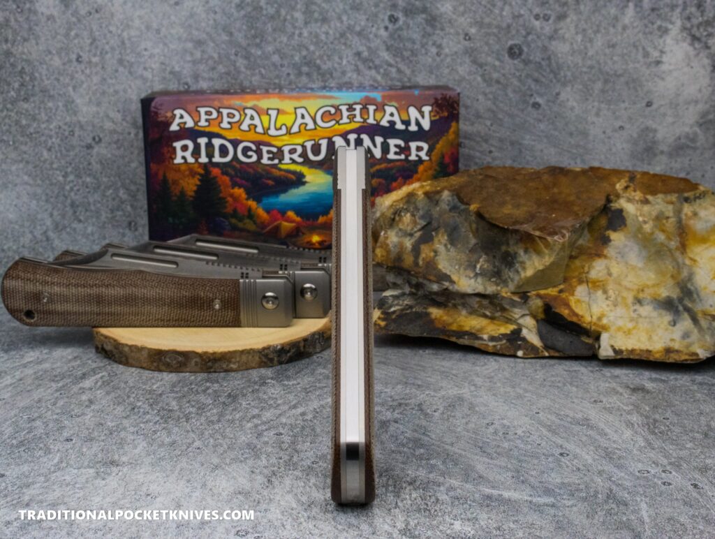 C. Risner Appalachian Ridgerunner: Natural Canvas Micarta - Clip Point S90V knife for sale