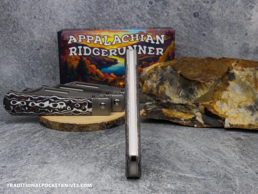 C. Risner Appalachian Ridgerunner: Fat Carbon Snow Fire - Clip Point S90V knife for sale