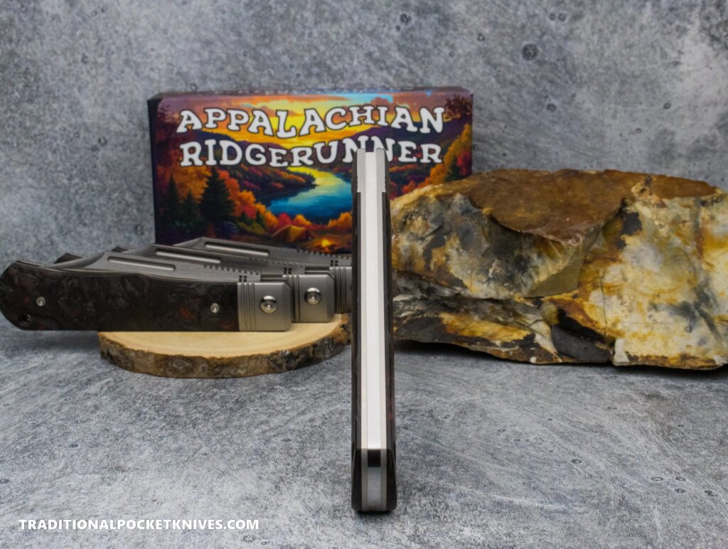 C. Risner Appalachian Ridgerunner: Fat Carbon Dark Matter Red - Clip Point S90V knife for sale