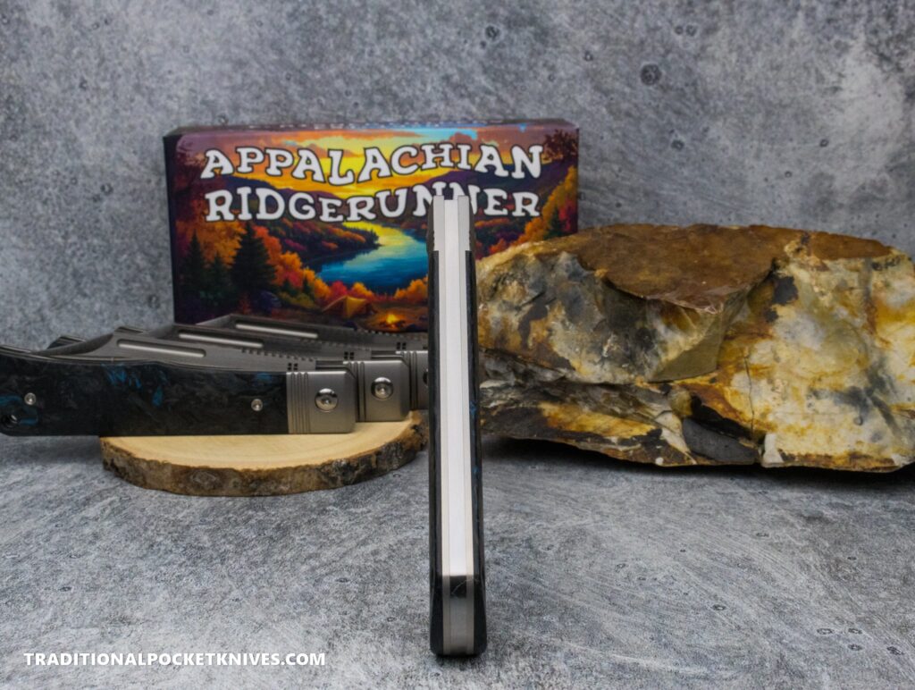 C. Risner Appalachian Ridgerunner: Fat Carbon Dark Matter Blue - Clip Point S90V knife for sale