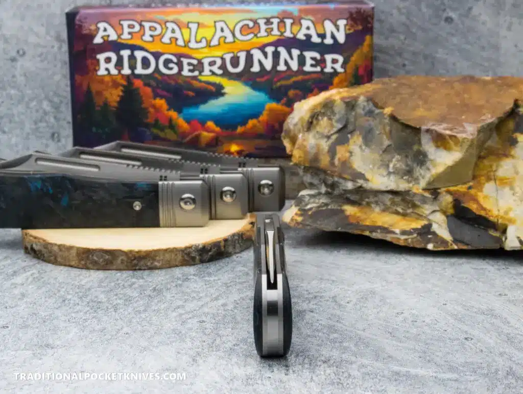C. Risner Appalachian Ridgerunner: Fat Carbon Dark Matter Blue - Clip Point S90V knife for sale