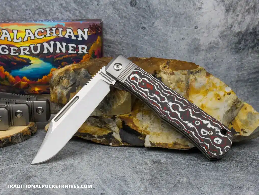 C. Risner Appalachian Ridgerunner: Fat Carbon Snow Fire - Clip Point S90V knife for sale