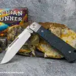 C. Risner Appalachian Ridgerunner: Fat Carbon Dark Matter Blue - Clip Point S90V