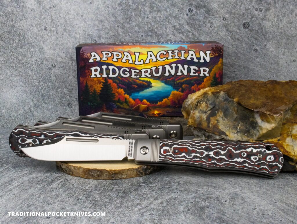 C. Risner Appalachian Ridgerunner: Fat Carbon Snow Fire - Clip Point S90V knife for sale