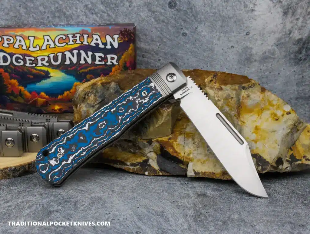 C. Risner Appalachian Ridgerunner: Fat Carbon Frost - Clip Point S90V knife for sale
