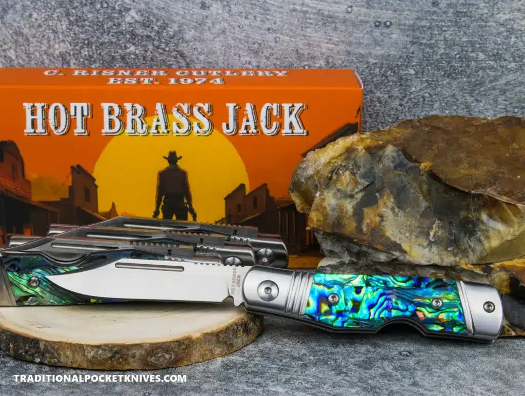 C. Risner Hot Brass Jack: Abalone - Clip Point 154CM – gallery image 5