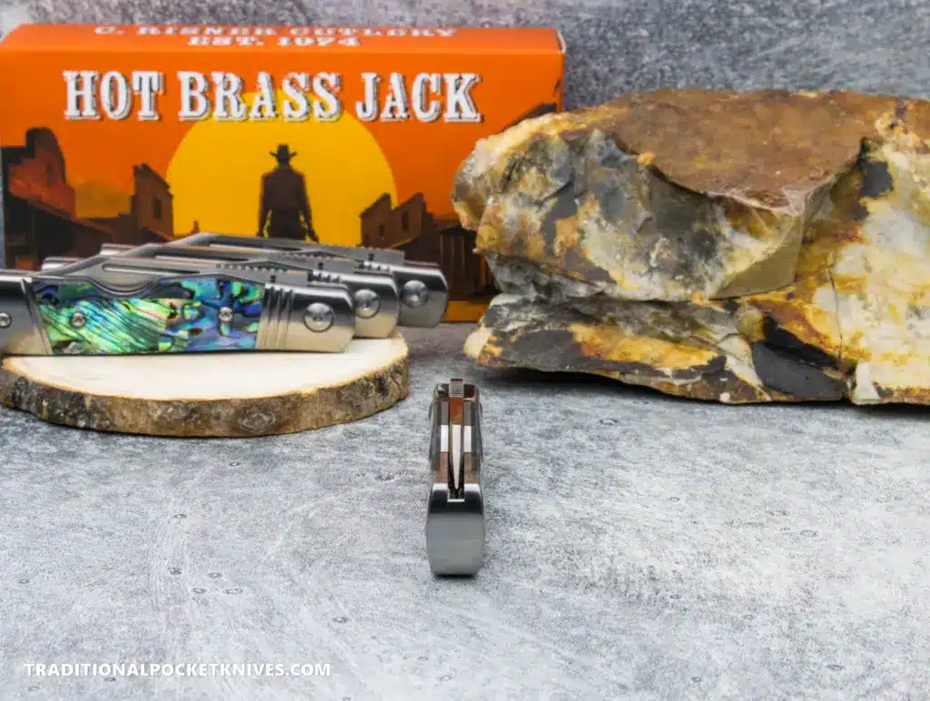 C. Risner Hot Brass Jack: Abalone - Clip Point 154CM – gallery image 2