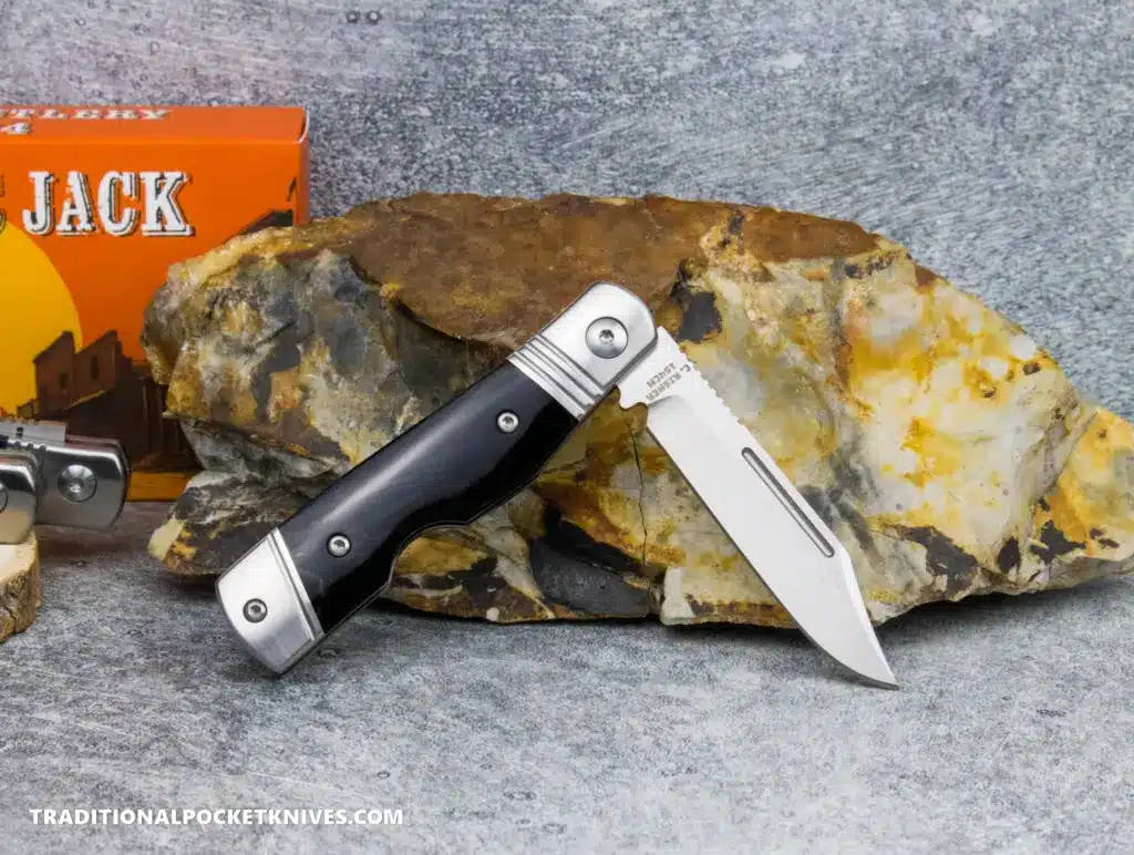 C. Risner Hot Brass Jack: Black Buffalo Horn - Clip Point 154CM – gallery image 4