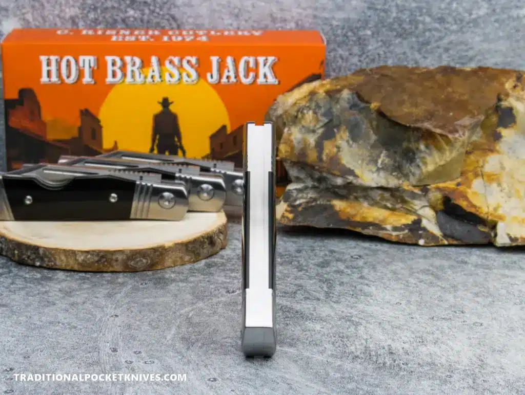 C. Risner Hot Brass Jack: Black Buffalo Horn - Clip Point 154CM – gallery image 3