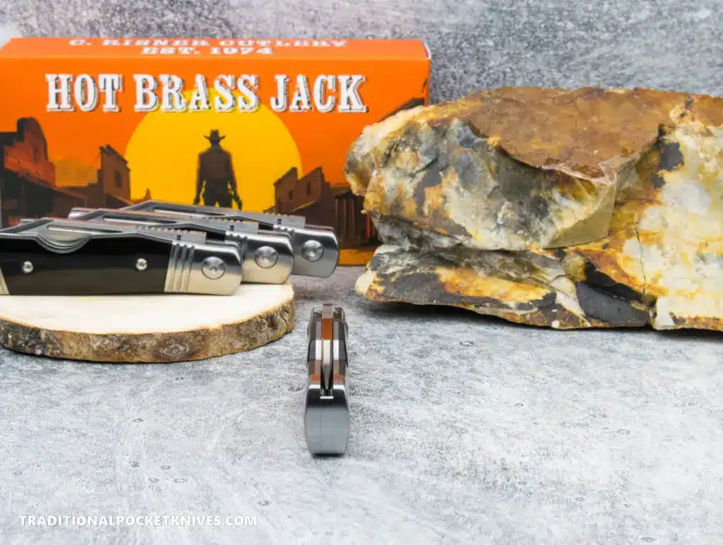 C. Risner Hot Brass Jack: Black Buffalo Horn - Clip Point 154CM – gallery image 2