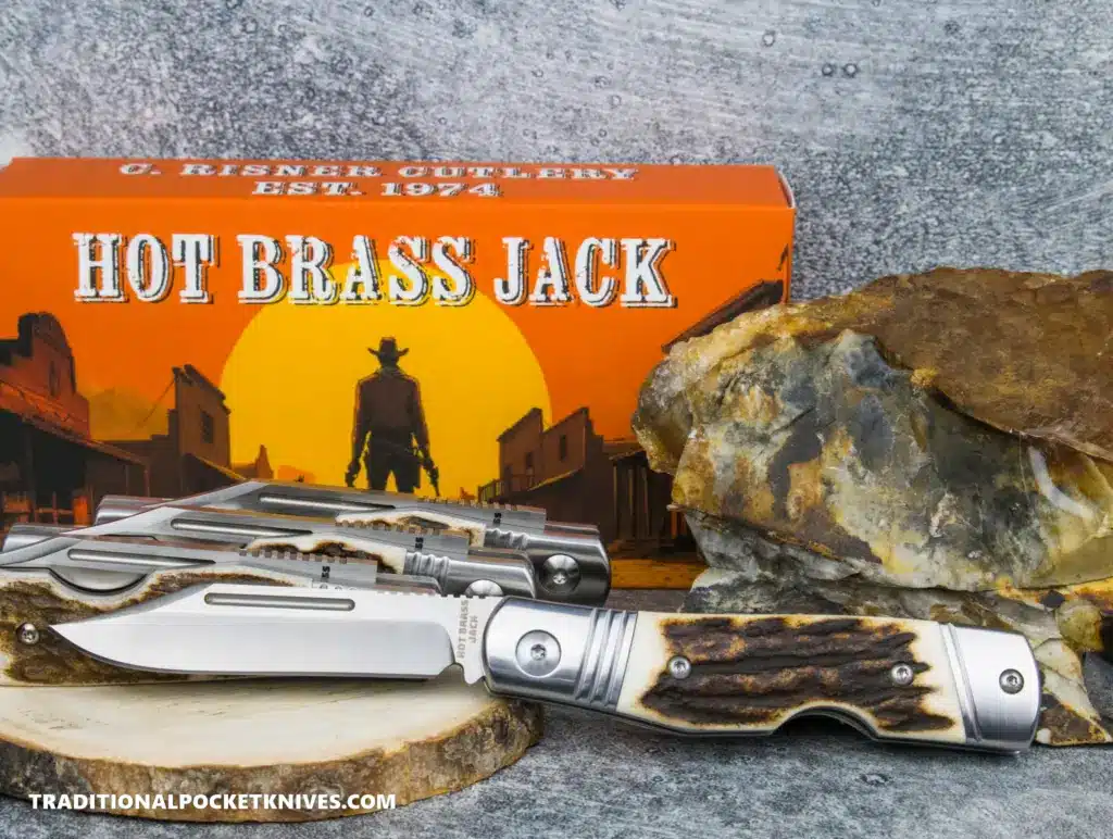 C. Risner Hot Brass Jack: Stag - Clip Point 154CM – gallery image 5