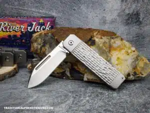 C. Risner Ohio River Jack: Jigged Titanium - Spearpoint S90V knife for sale