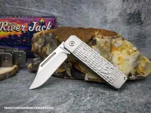 C. Risner Ohio River Jack: Jigged Titanium - Clip Point S90V knife for sale