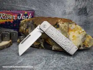 C. Risner Ohio River Jack: Jigged Titanium - Sheepfoot S90V knife for sale