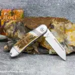 C. Risner Sugar Maple Jack: Stag - Modified Sheepsfoot 154CM