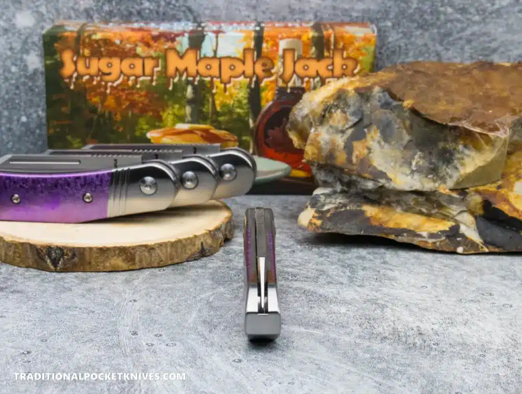 C. Risner Sugar Maple Jack: Purple Crystalized - Modified Sheepsfoot 154CM – gallery image 2