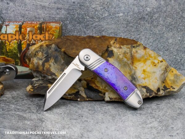 C. Risner Sugar Maple Jack: Purple Crystalized - Modified Sheepsfoot 154CM – gallery image 1