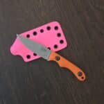 Lost Dirt Knife & Tool Mini Spearpoint - AEB-L - Orange g10 - pink kydex