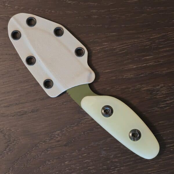 Sculpin Knife Co. Scout1095 with cerakote in OD green, natural g10 scales and gray kydex sheath – gallery image 1