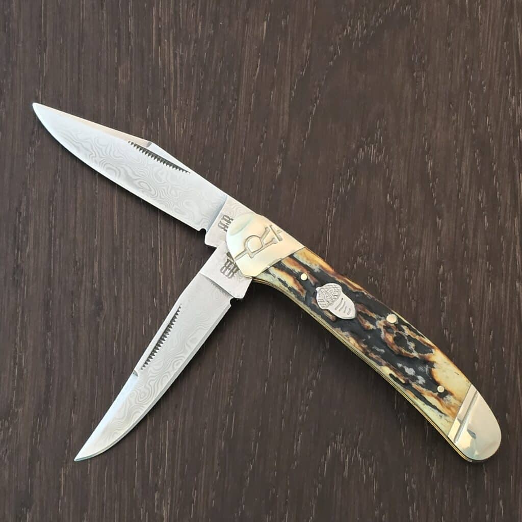 Rough Ryder Copperhead Cinnamon Stag and Damascus RR2161 – gallery image 4