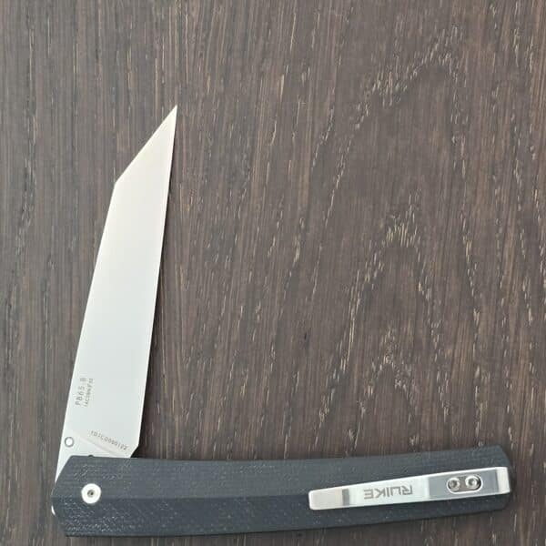 RUIKE Folding P865 Linerlock Pocket Knife Black G-10 Handle Wharncliffe P865-B – gallery image 1