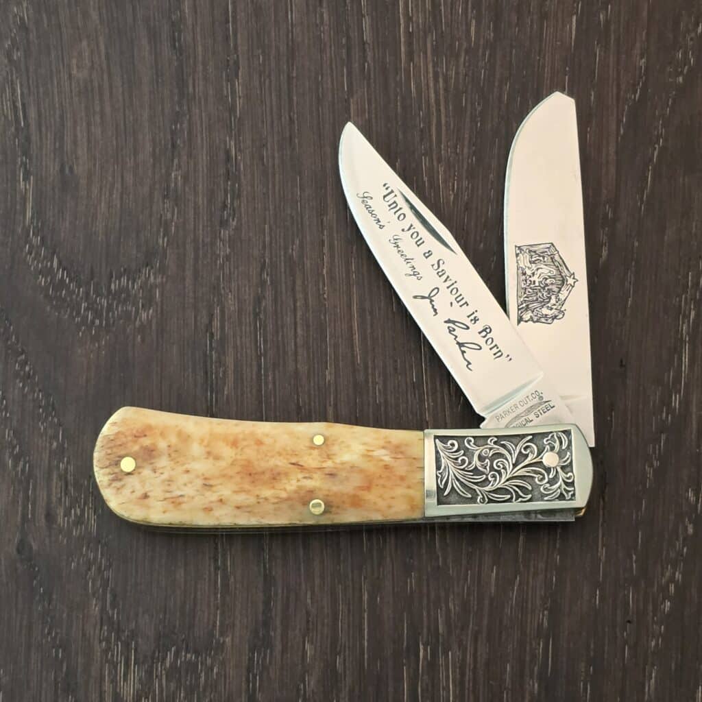 Parker Cutlery Co. Brown Bone Barlow (please note stabilized cracks at pin) – gallery image 4