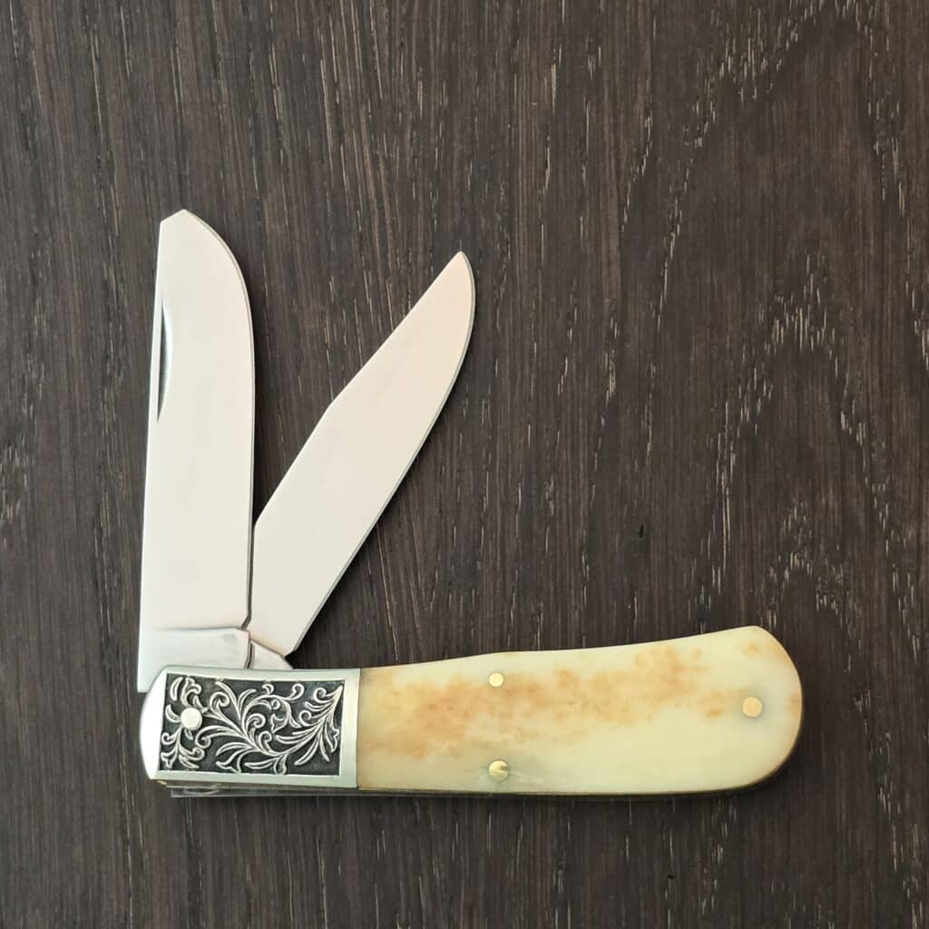 Parker Cutlery Co. Brown Bone Barlow (please note stabilized cracks at pin) – gallery image 3