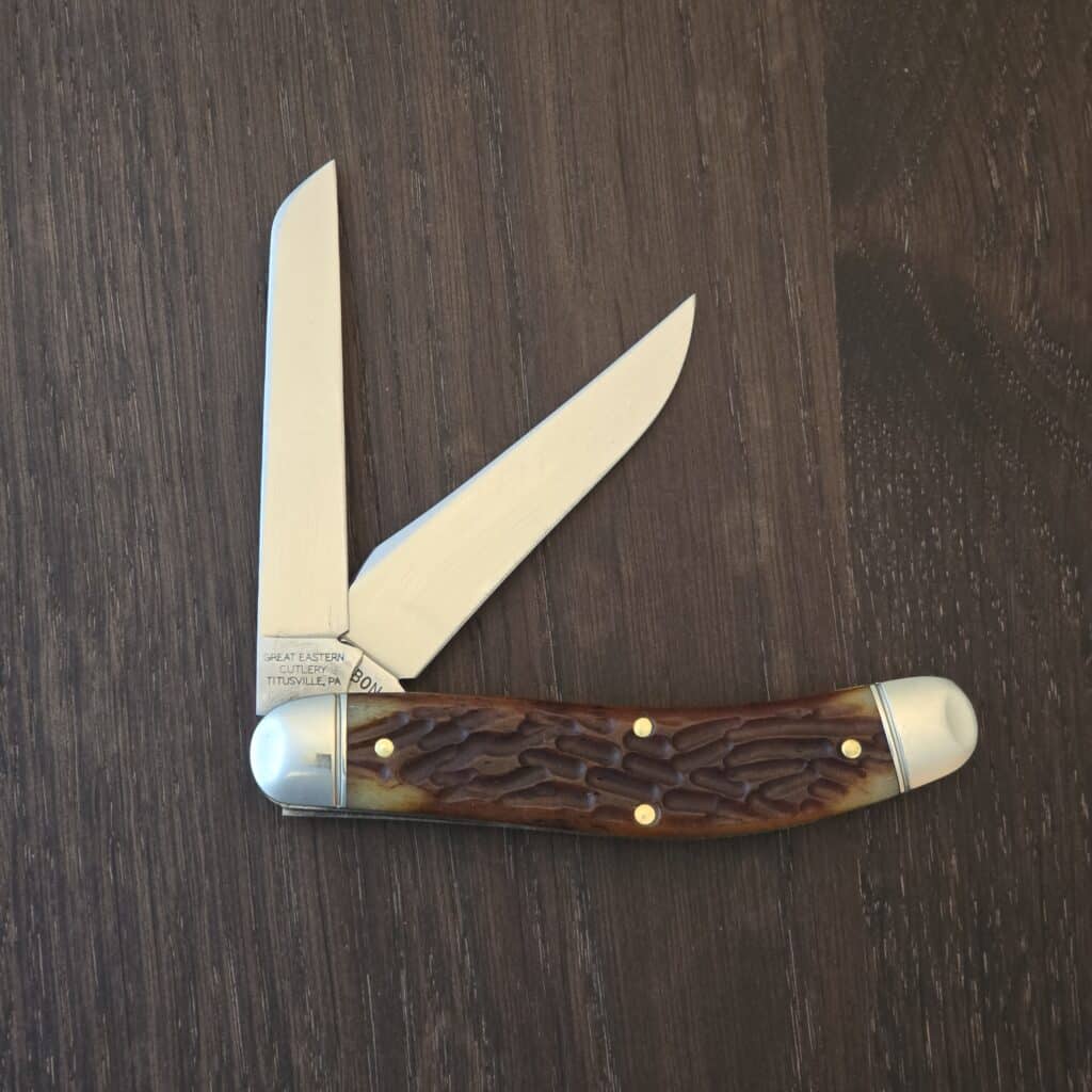 Great Eastern Cutlery #888225 Antique Autumn Jigged Bone "S" (blade marked as store model) knife for sale
