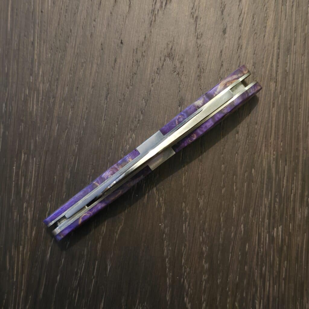 Titusville Cutlery Rooster Comb in Purple Maple Burl with Cigar Band by Daniels 2025 (1 of 11) knife for sale