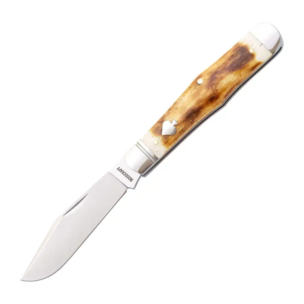 RoseCraft Blades Cumberland River Coke Bottle Toasted White Bone RCT026-TWB knife for sale