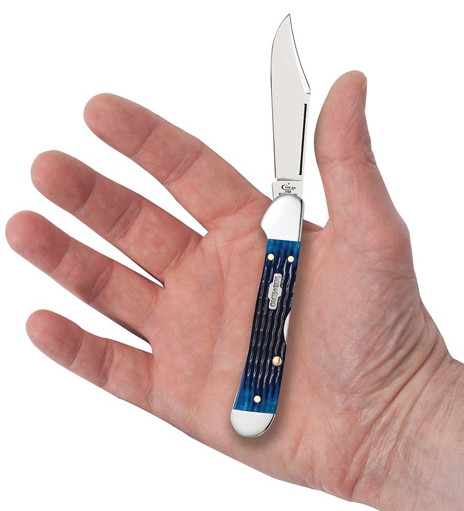Case XX USA Blue Bone Rogers Corn Cob Jig Mini Copper Lock 61749L SS No 02864 knife for sale