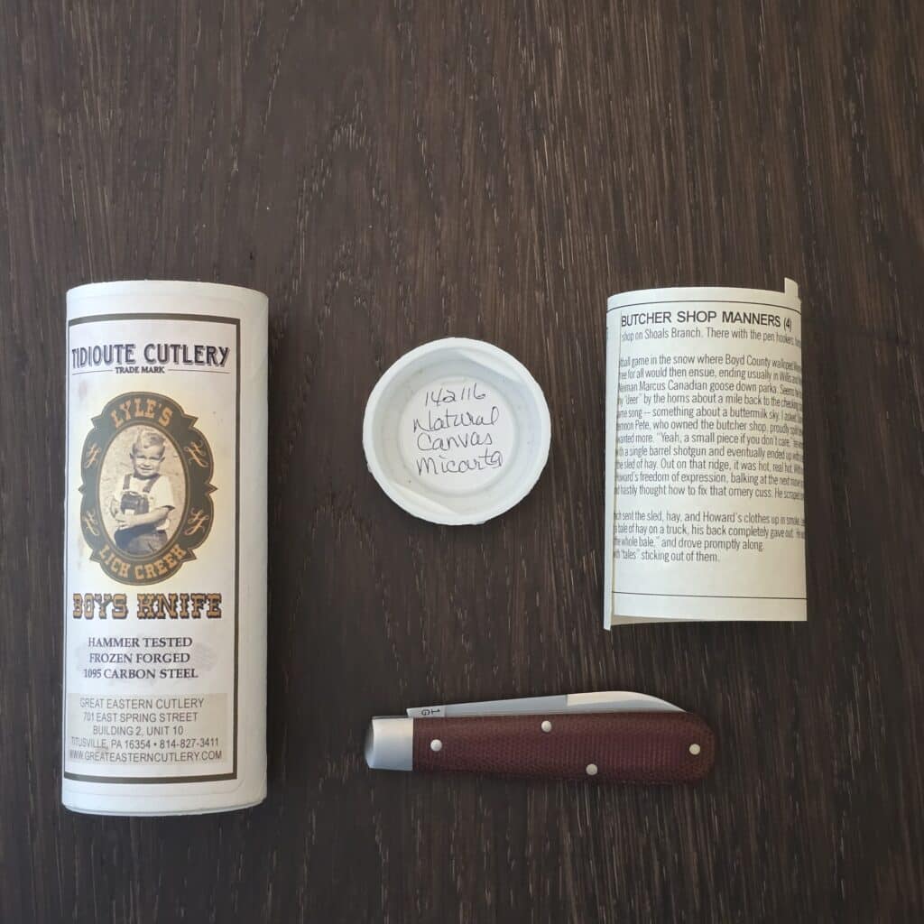 Great Eastern Cutlery #142116 Natural Canvas Micarta knife for sale