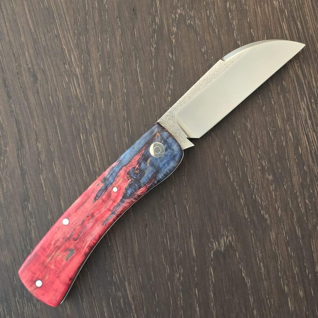 K'Roo Custom Eagle Chunky Frank in Dyed Karelian Burch Burl and N690 Created 10/2025 by W. O'Kelly – gallery image 2