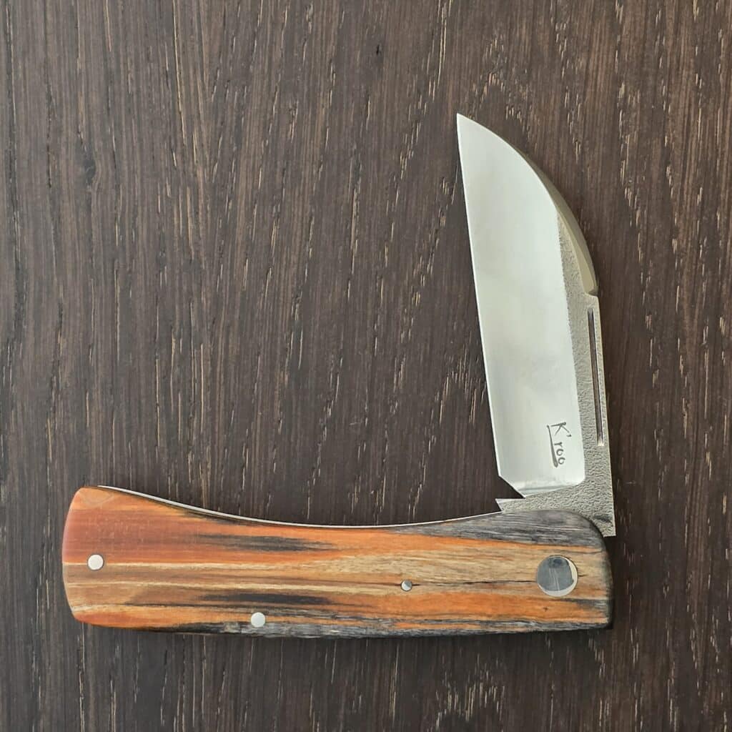 K'Roo Custom Chunky Frank in Dyed Karelian Burch Burl and N690 Created 10/2025 by W. O'Kelly – gallery image 2
