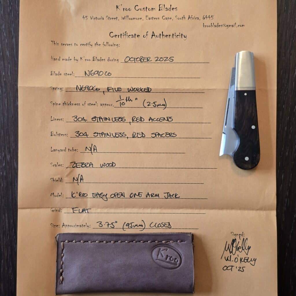 K'Roo Custom Easy Open One Arm Jack in N690 Created 09/2025 by W. O'Kelly – gallery image 6