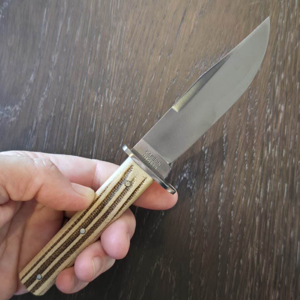 GEC Fixed Blade H10118 Woodland Muslin Micarta knife for sale