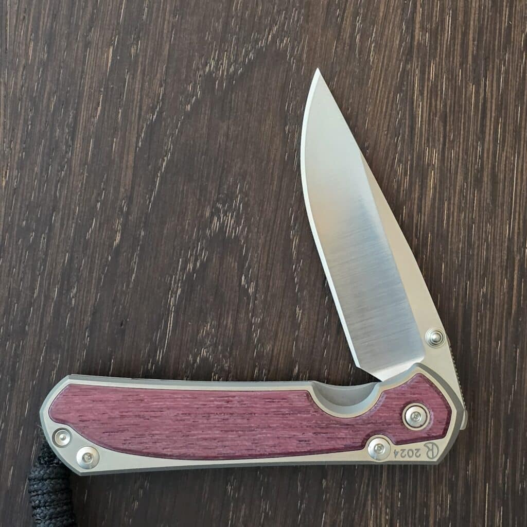 Chris Reeve Knives Small Sebenza 31 Annual 2024 Drop Point/ Purple Heart CPM MagnaCut 6A 4V Titanium S31-1742 – gallery image 3