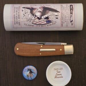 Great Eastern Cutlery #745125 Tan Linen Micarta knife for sale