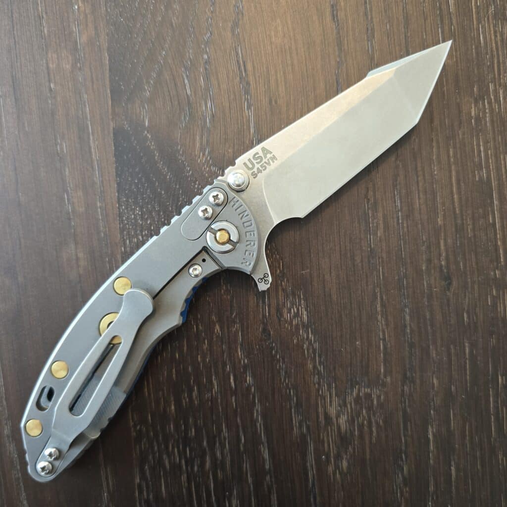 Hinderer XM-18 3.0 S45VN Harpoon Tanto Tri-Way Working Finish Stonewash Blade Blue/Black G10 – gallery image 2