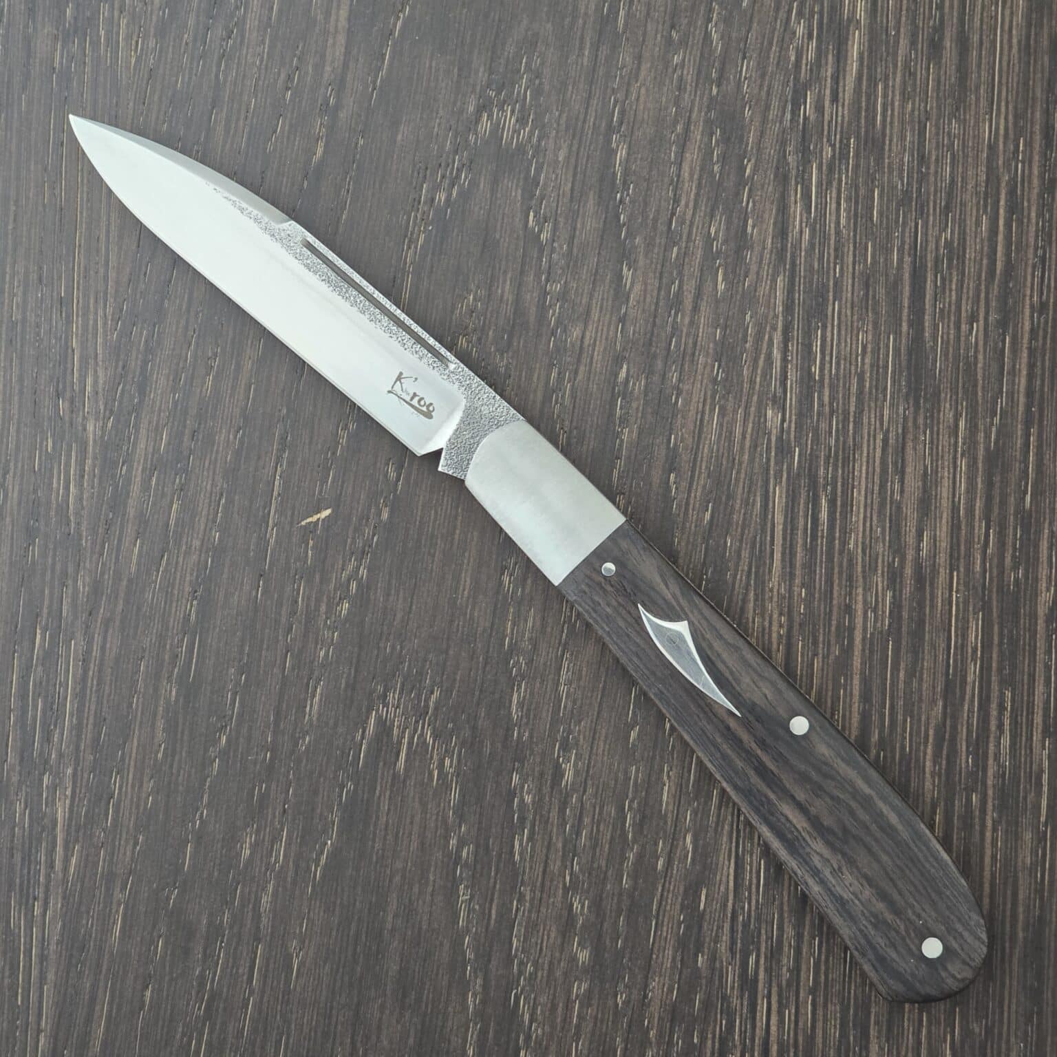 K'Roo Custom Zulu Spear in Zebra Wood and N690 with Mamba Fang Shield ...