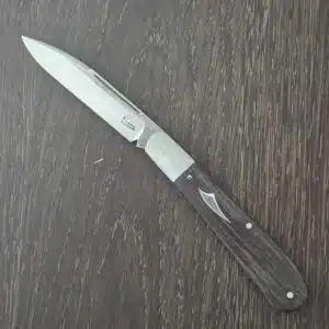 K'Roo Custom Zulu Spear in Zebra Wood and N690 with Mamba Fang Shield Created November 2025 by W. O'Kelly knife for sale